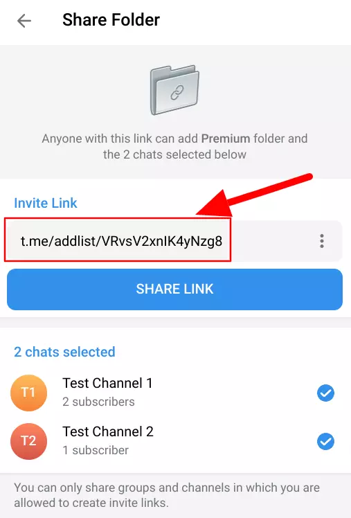 Viewing Your Folder Link