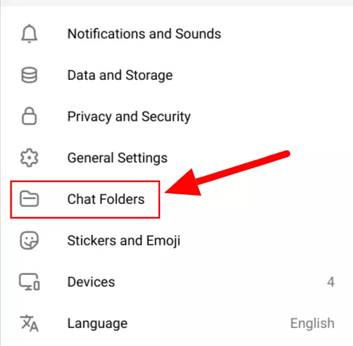 Navigating to Chat Folders